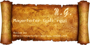 Mayerhofer Györgyi névjegykártya